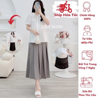 [BEST SELLER]( 40kg - 65kg ) Set Chân Váy Bầu, Bigsize Dáng Dài Ly To, Form Dễ Mặc,Siêu Mát Nhẹ Tênh