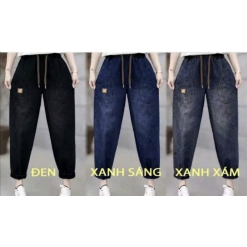 Quần baggy  jean thụng lưng  thun kèm dây rút kiểu mới | BigBuy360 - bigbuy360.vn