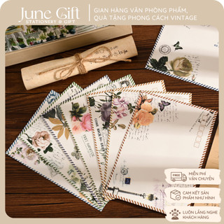 Set 8 phong bì nhiều mẫu phong cách vintage làm thư tay kỉ niệm, quà tặng handmade