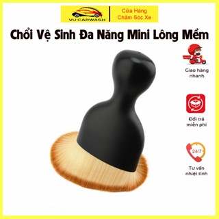 Chổi quét mini đầu cong sợi lông mềm dùng vệ sinh nội thất ô tô, bảng điều khiển, cửa thoát khí, làm sạch nhà ở
