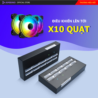 HUB điều khiển quạt tản nhiệt Ambino Fan HUB - Bộ chia quạt 10 cổng Fan Case 6 pin + Dây PWM/Aura 5V