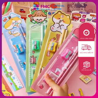 Set quà tặng đồ dùng học tập học sinh - set 5 chi tiết giá rẻ - set quà dụng cụ học tập cho bé
