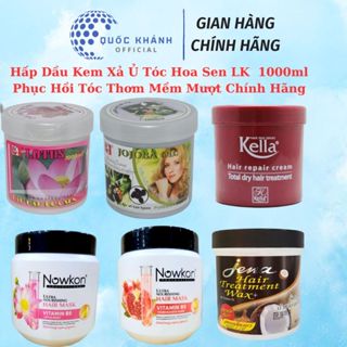 Hấp Dầu Kem Xả Ủ Tóc Hoa Sen, Jojoba , Kella ,  LK  1000ml Phục Hồi Tóc Thơm Mềm Mượt Chính Hãng