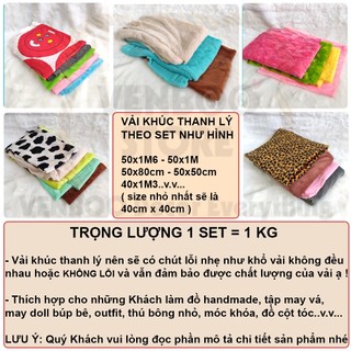 💰 [XÃ KHO] SET VẢI LÔNG tập may đồ handmade móc khóa gấu bông outfit doll nệm cho chó ổ mèo scrunchies đệm ngồi vỏ gối