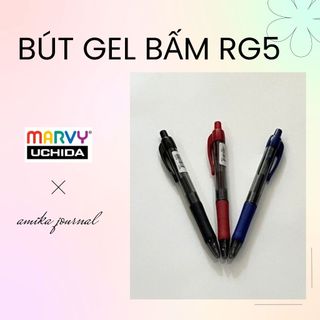 Bút gel bấm marvy rg5 ngòi 0.5mm ghi chép thông dụng