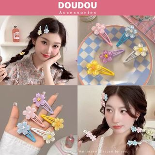 Kẹp tóc mái Doudou Kẹp mái Kẹp hoa Kẹp BB Kẹp tóc hình hoa mai Cặp tóc Kẹp tóc cho bé Hàn Quốc FJ010