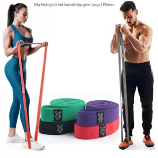 [VA]Dây kháng lực vải loại dài tập toàn thân full body, dây đai kháng lực tập yoga, pilates nam nữ