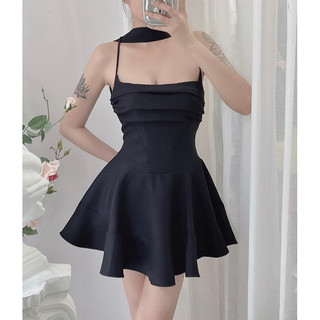 Đầm 2 Dây Dáng Xoè Thiết Kế Xếp Li (có quần trong)