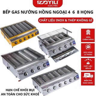 Bếp nướng không khói g.a.s, lò nướng không khói  4, 6, 8 họng dài ngắn làm trà sữa đất nung. thịt nướng, hàu