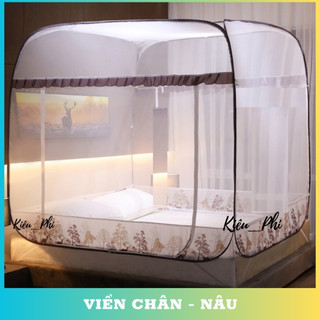 Màn chụp tự bung Viền Chân Kiều Phi - Mùng người lớn 1m2 1m6 1m8 2m2 thông minh gấp gọn