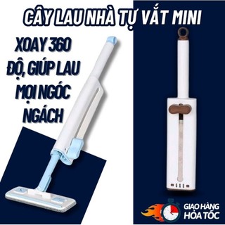  Cây lau nhà đa năng mini  cây lau nhà tự vắt đầu xoay 180 độ. Lau bàn bếp xe hơi nhà tắm tiện dụng 