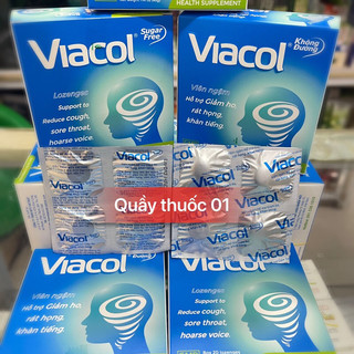 KẸO NGẬM KHÔNG ĐƯỜNG VIACOL- giảm đau rát họng (hộp 20 viên)