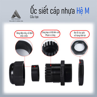 Combo Ốc Siết Cáp Nhựa Hệ M, Cút Siết Cáp M12 M16 M18 M20 M22 M25 M32 M36 M40 M50 M63 IP68