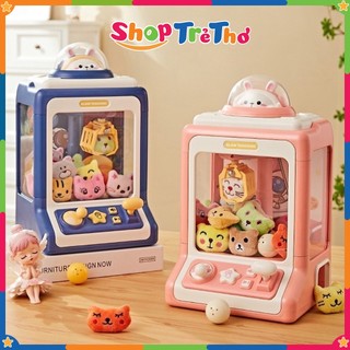 Đồ chơi máy gắp gấu bông mini cho bé kích thước lớn, có nhạc vui nhộn kèm nhiều thú bông cho bé