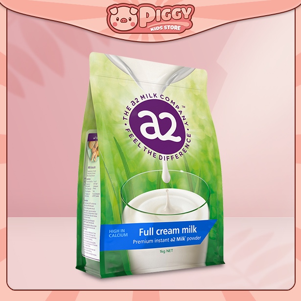 PIGGYKIDS Sữa tươi bột A2 Milk Full Cream Premium instant powder 1KG- A2 nguyên kem dạng bột cho bé