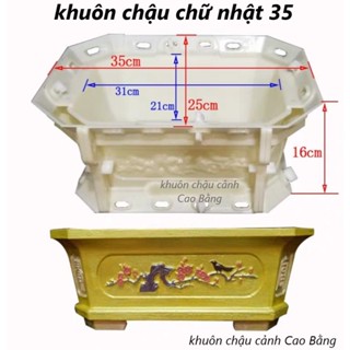 Khuôn đúc chậu bonsai chữ nhật 35 khuôn chậu ABS có lòng trong dễ dàng sử dụng