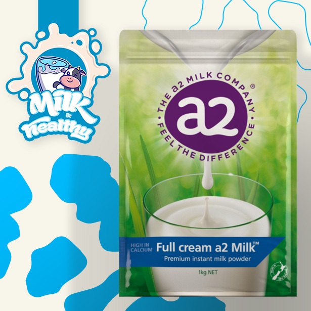 Sữa tươi A2 Milk Full Cream Premium instant powder 1KG - Sữa A2 nguyên kem dạng bột cho bé