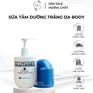 Sữa Tắm Dưỡng Trắng Da Body Glutanex Whitening In Shower Body Cream 300ml - Kem tắm kích trắng cấp tốc, chống nhăn da