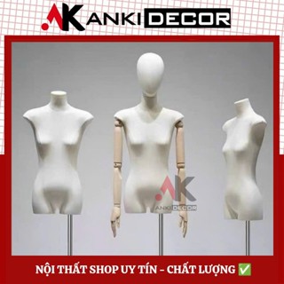 Manocanh nữ, cốt nữ ngực lép không tay, manơcanh nửa người bọc vải Anki Decor