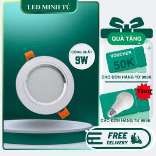 Đèn led âm trần 9W 3 màu viền bạc và vàng chip Hàn Quốc