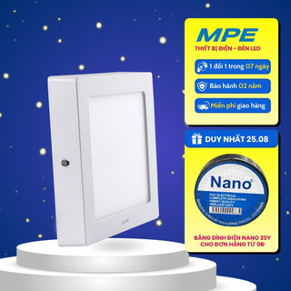 Đèn led ốp trần vuông viền trắng sspl 6w, 12w, 18w, 24w 3000k/6500k mpe chính hãng