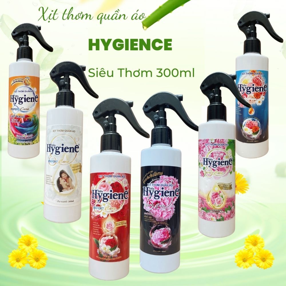 [Chính Hãng] Xịt Thơm Quần Áo Hygiene Thái Lan 300Ml - Khử Mùi Hôi Giúp Quần Áo Mềm Mại, Thơm Mát. Biotin Trắng