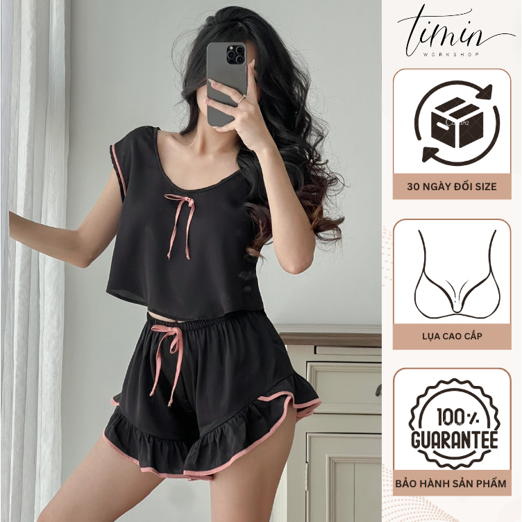 Lolita Đồ Ngủ Cao Cấp Chất Liệu Lụa Mềm Mịn Thiết Kế TIMIN WORSHOP
