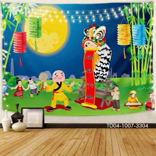  Tranh vải Tín Phát Backdrop trung thu treo tường trang trí sự kiện khô lớn 3m*1m8 