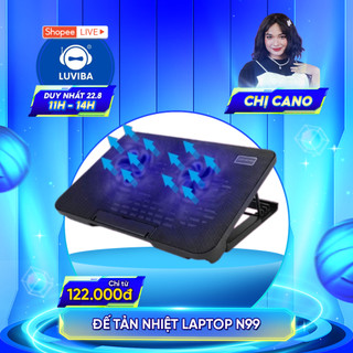 Đế tản nhiệt laptop máy tính macbook COOLER MASTER N99 17 inch 2 quạt LUVIBA TN99