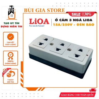 Ổ cắm gắn nổi 3 ngả Lioa OC3KD có đèn báo