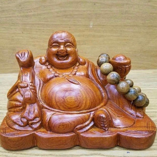 Tượng phật di lặc để xe ô tô gỗ hương