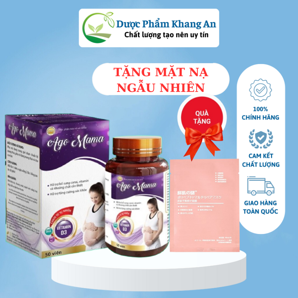 Combo 2 Hộp AGO MAMA Chống Thai Lưu, Xảy Thai, Dị Tật Từ Lộc Giác Sương Hươu, Bổ Sung DHA, Kẽm