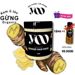 Kem ủ tóc gừng tươi, ngăn rụng giảm stress làm mượt phục hồi hư tổn 250g - yoo.haircare