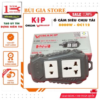 Ổ cắm chịu tải 2 ngả 8000W Vinakip - Ổ cắm điện công nghiệp chống cháy, chống vỡ, chịu tải lớn