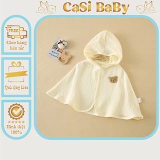 Áo choàng xô Muslin 2 lớp cho bé, áo khoác chống nắng Casi BaBy