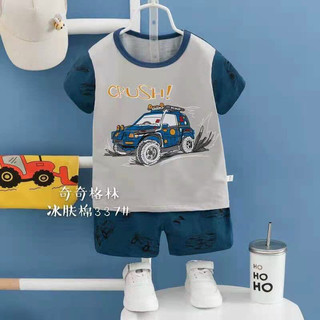 (Qiqi sz nhỡ 120-140) Bộ cotton cộc tay Quảng Châu xuất Hàn cao cấp cho bé trai, bé gái