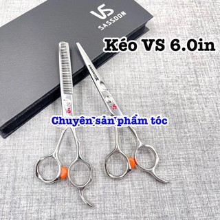 ✅VS Sassoon Kéo Cắt Tóc VS 6.0 In Chính Hãng Thép Nhật S440C Độ Cứng 62HRC Tay Cầm Thoải Mái Kéo Cắt & Tỉa Tóc cao cấp