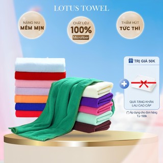 Khăn quấn đầu, quấn người spa 100% microfiber mềm mịn thấm hút không màu - lotustowel