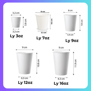 [Hoả tốc] Lốc 50 Cốc giấy nhập khẩu dung tích từ 90ml đến 720ml_cốc văn phòng