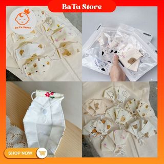 Khẩu trang vải cho bé cao cấp có dây đeo điều chỉnh từ 1 đến 4 tuổi nhiều họa tiết