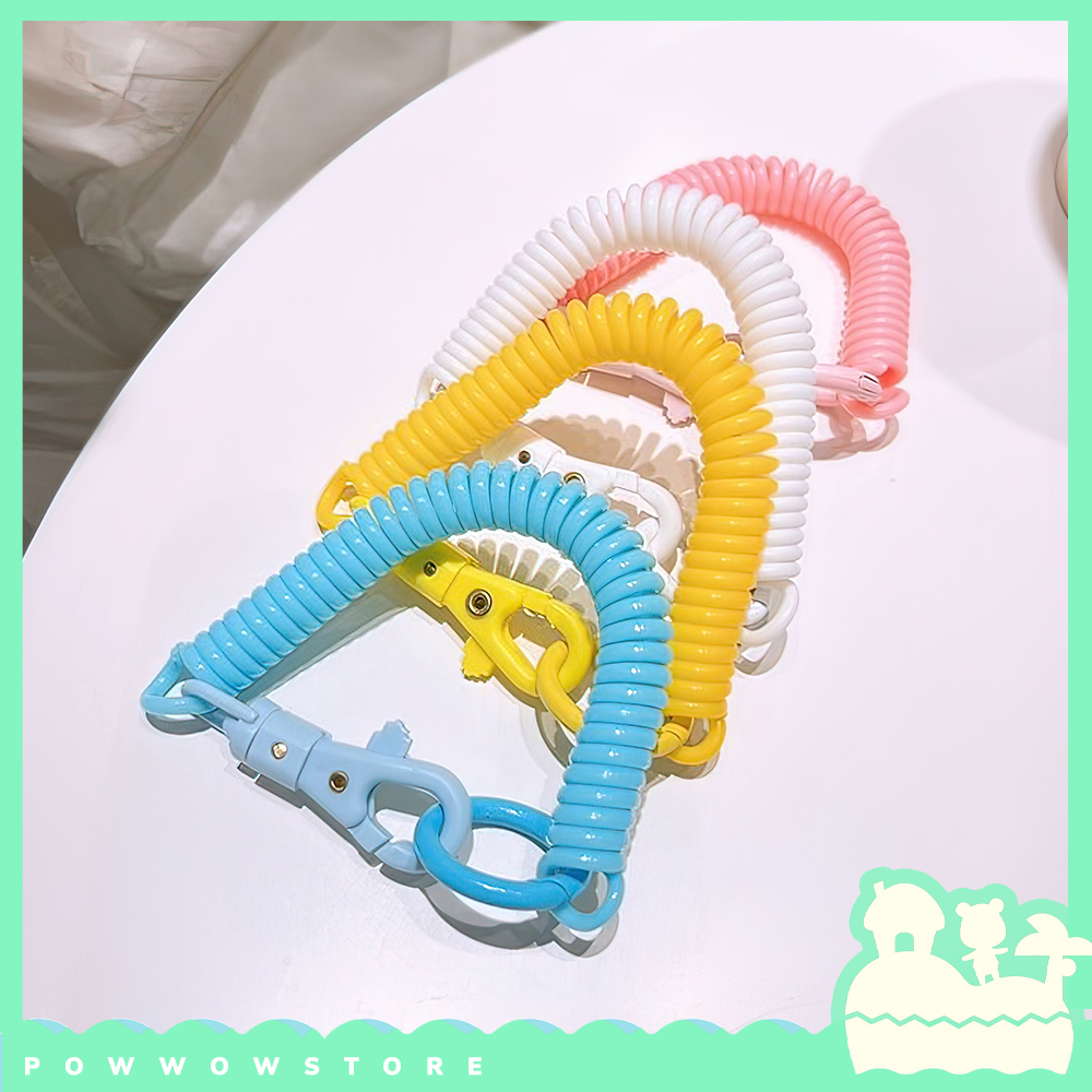 [Sẵn VN] Phụ Kiện Dây Móc Lò Xo Nhựa PVC Gắn Trang Trí Bao Đựng Thẻ Hoặc Móc Khoá Nhiều Màu Color 2