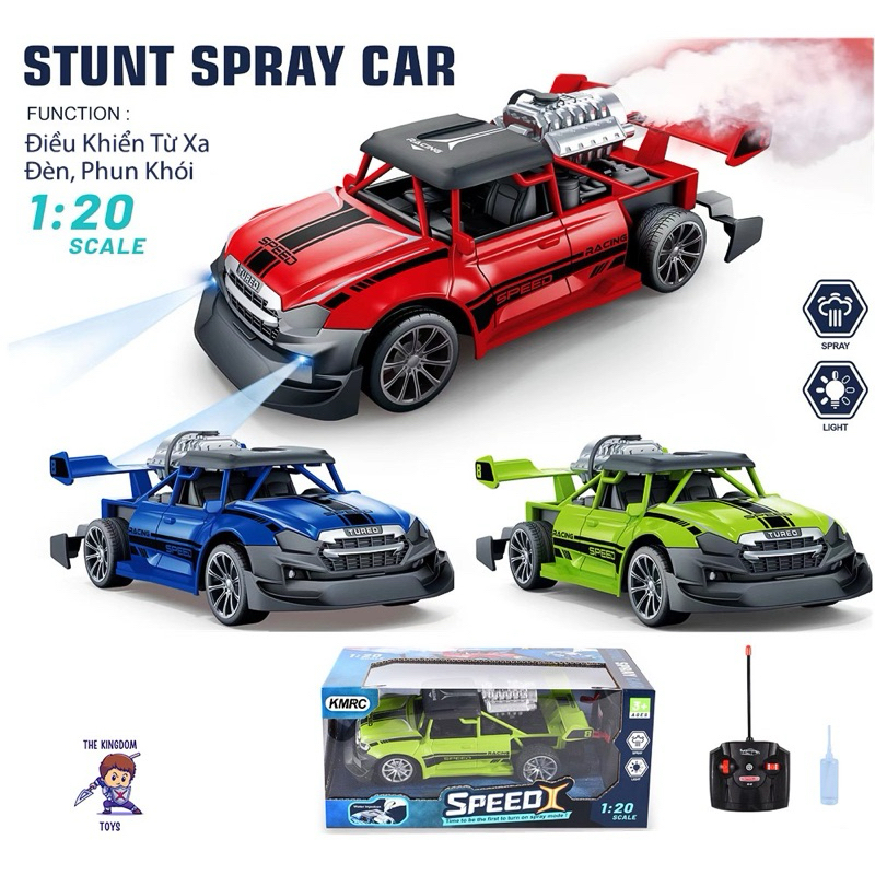 Xe Ô Tô Điều Khiển Từ Xa Phun Khói pin sạc stunt spray car