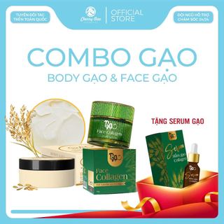 Combo Kem Body Gạo + Kem Face Gạo Tặng Serum Gạo CRD Cherry Đào