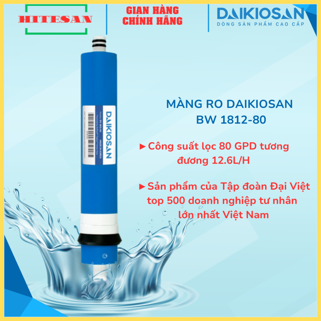 Màng lọc RO, lõi lọc nước số 4 Đại Việt Daikiosan 1812- 80 gpd tương đương 12.6l/h dùng cho máy lọc nước RO