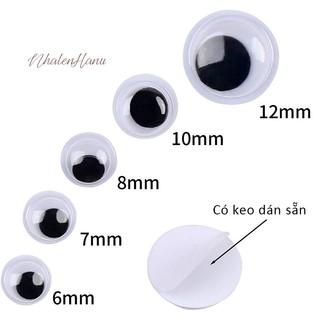  Mắt Thú Nhựa Đen Trắng Các Size (10 chiếc)