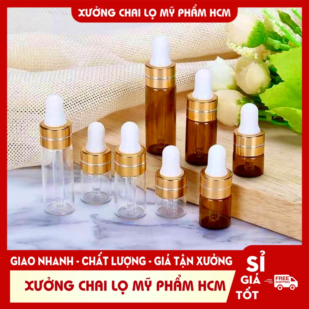 [COMBO] Lọ Chiết Seum 🏵️ Chai chiết serum Lọ Chiết Tinh Dầu Nước Hoa Thủy Tinh Mỏng 3ml/5ml