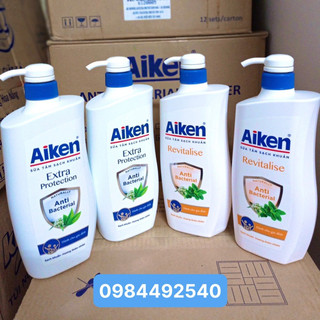 Sữa tắm Sạch khuẩn Aiken  Hương trà xanh/Hương bạc hà 850g