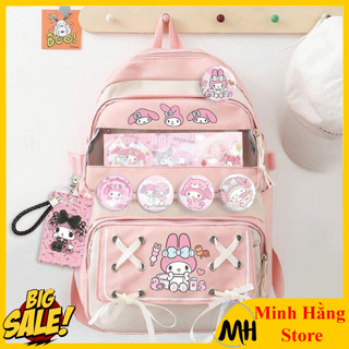 [TẶNG KÈM STICKER+MÓC KHOÁ] Balo nữ học sinh cao cấp nhiều ngăn hình Kuromi đáng yêu, ba lô cấp 2-3 cho bé gái trung học
