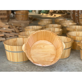 Chậu ngâm chân gỗ thông không hạt