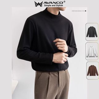 Áo giữ nhiệt cổ ngắn thun lót nỉ cao cấp co giãn 4 chiều form ôm vừa người, mẫu mới AGN-AV AVANCO